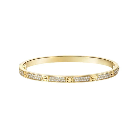 [Camiery] JUSTE Diamond & LOVE Diamond-Paved Bracelet Stack Set