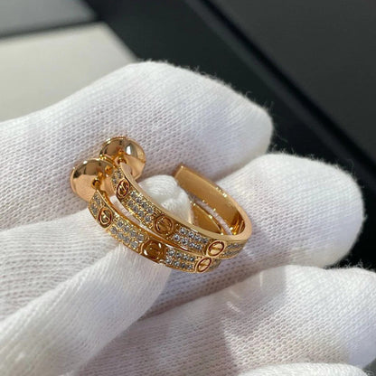 [Camiery] LOVE EARRINGS 3.6MM DIAMOND PAVED