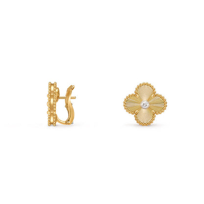 [Camiery]CLOVER 15MM MOP DIAMOND EARRINGS COLLECTION