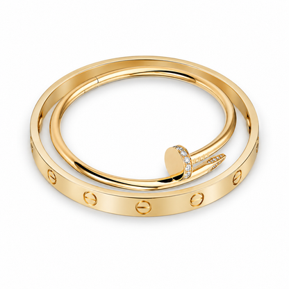 [Camiery] LOVE Classic & JUSTE Diamond Bracelet Stack Set