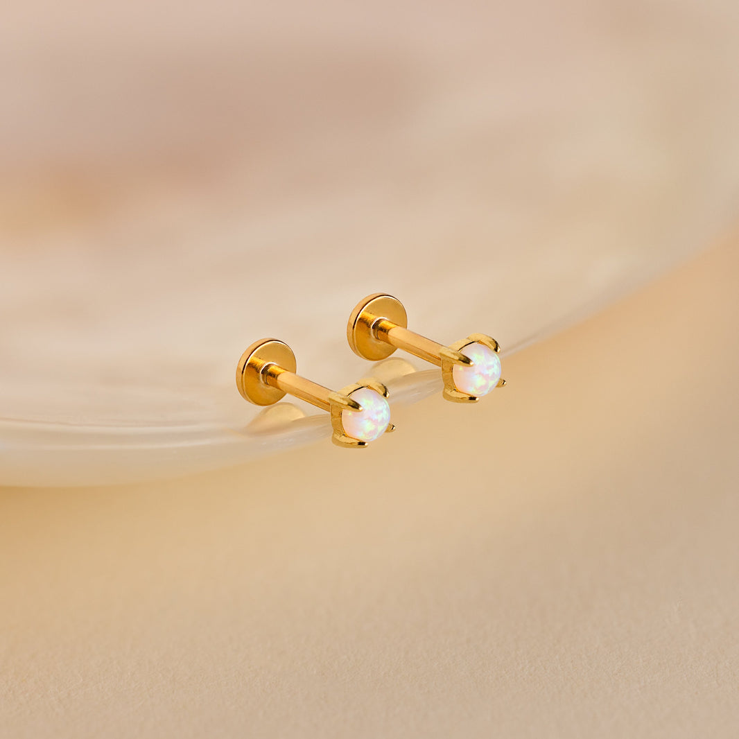Opal Flat Back Studs