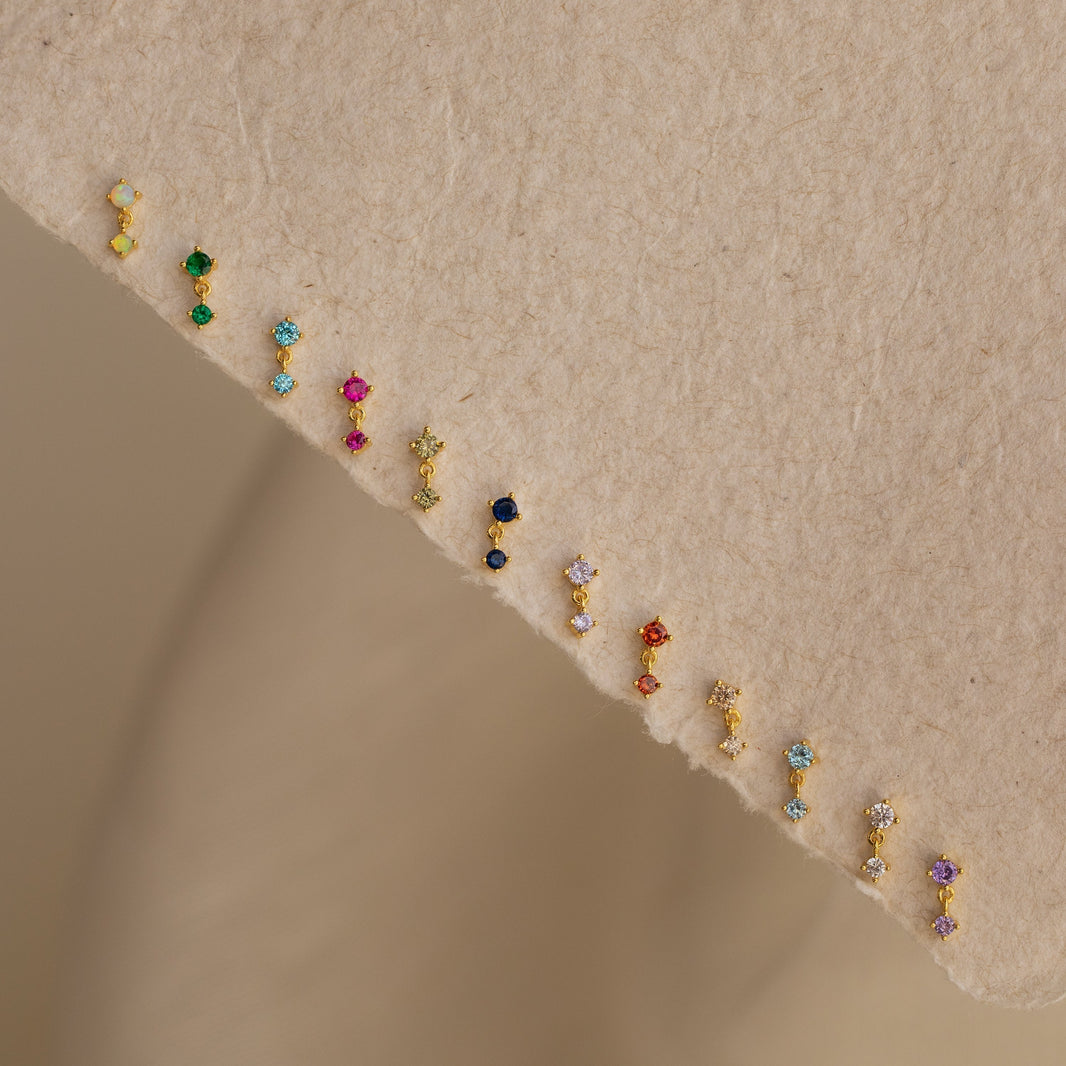 Birthstone Drop Studs