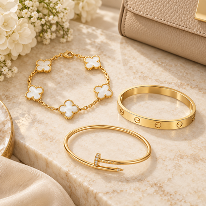 [Camiery]Clover & Lover & Juste Bracelet Stack Set