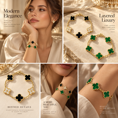 [Camiery]Clover 5 Motifs  Duo Bracelet Stack Set