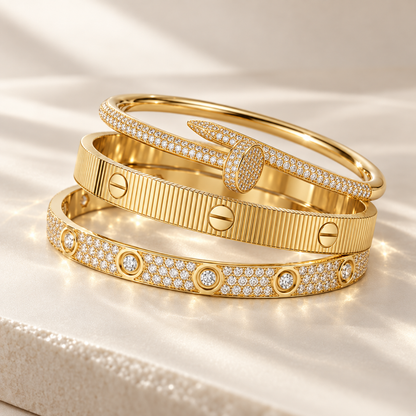 [Camiery]Love & Juste Statement Bracelet Trio Stack Set