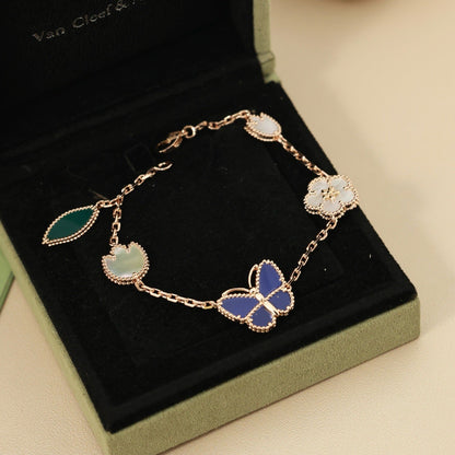 [Camiery] LOVE Brushed & Lucky Spring Butterfly 5-Motif Bracelet Stack Set