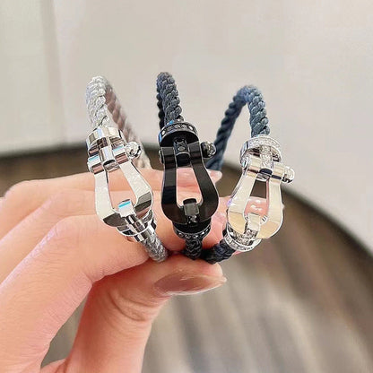 [Camiery]FORCE LARGE HORSESHOE FULL DIAMOND BRACELET ROSE GOLD