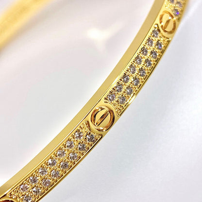[Camiery]Clover & Love Diamond-Paved Radiant Line 2-Piece Bracelet Stack Set