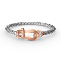 [Camiery]FORCE LARGE HORSESHOE HALF DIAMOND BRACELET ROSE GOLD