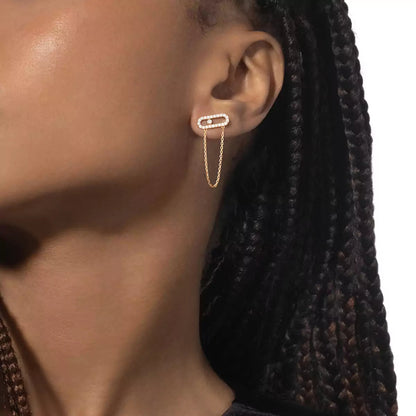 [Camiery]Move Uno Diamond Earrings