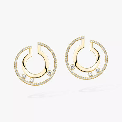 [Camiery]Move Romane Small Diamond Hoop Earrings
