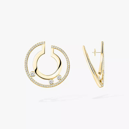 [Camiery]Move Romane Small Diamond Hoop Earrings