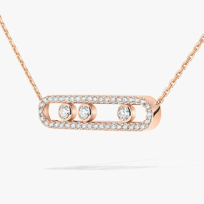 [Camiery] Move Pave_ Rose Gold Diamond Necklace